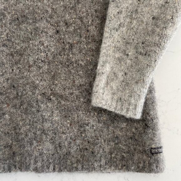 Fisherman Out Of Ireland Pure New Wool Chunky LS Pull Over Sweater Grey Brown M - Picture 4 of 12